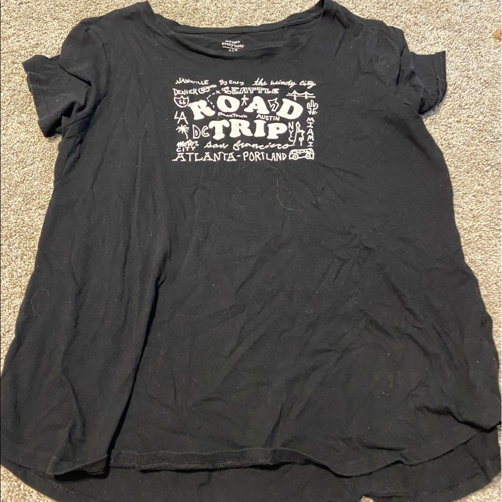 Brand: old navy, Size: L, Color: black with white lettering